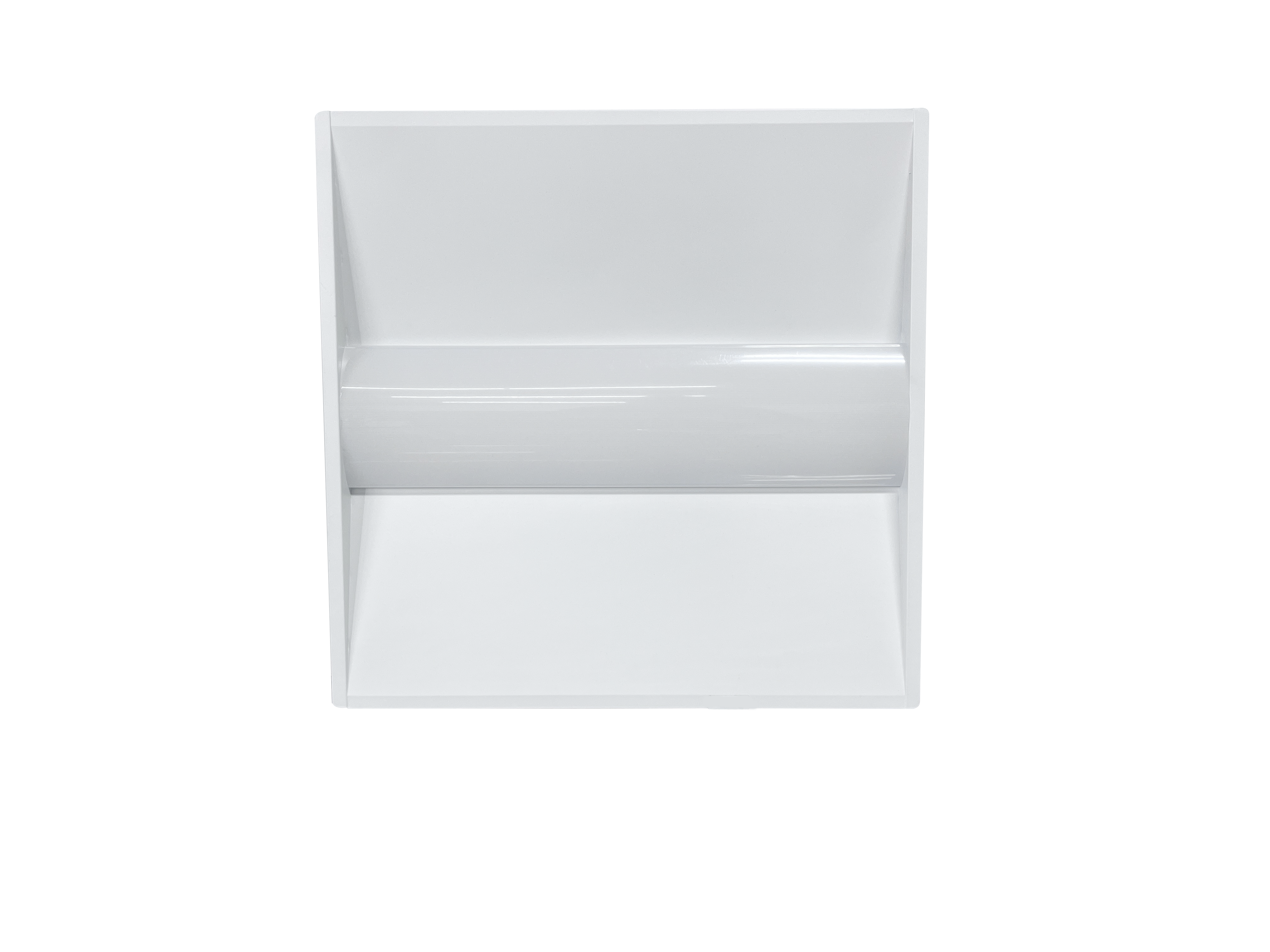 Greenervolts 2x2 LED troffer lights with a white frame. Features adjustable power (20W-40W) and selectable color temperature (3500K, 4000K, 5000K). Provides uniform 110-degree light dispersion, 0-10V dimmability, and optional emergency backup. Ideal for office and industrial environments with tile or grid ceilings.