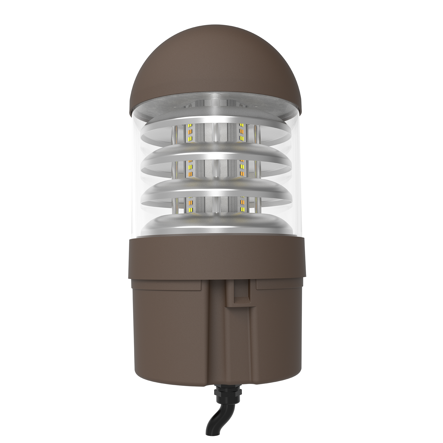 GV Flex Bollard 24 - Louvered Dome Top, Cylindrical - Variable CCT + Power