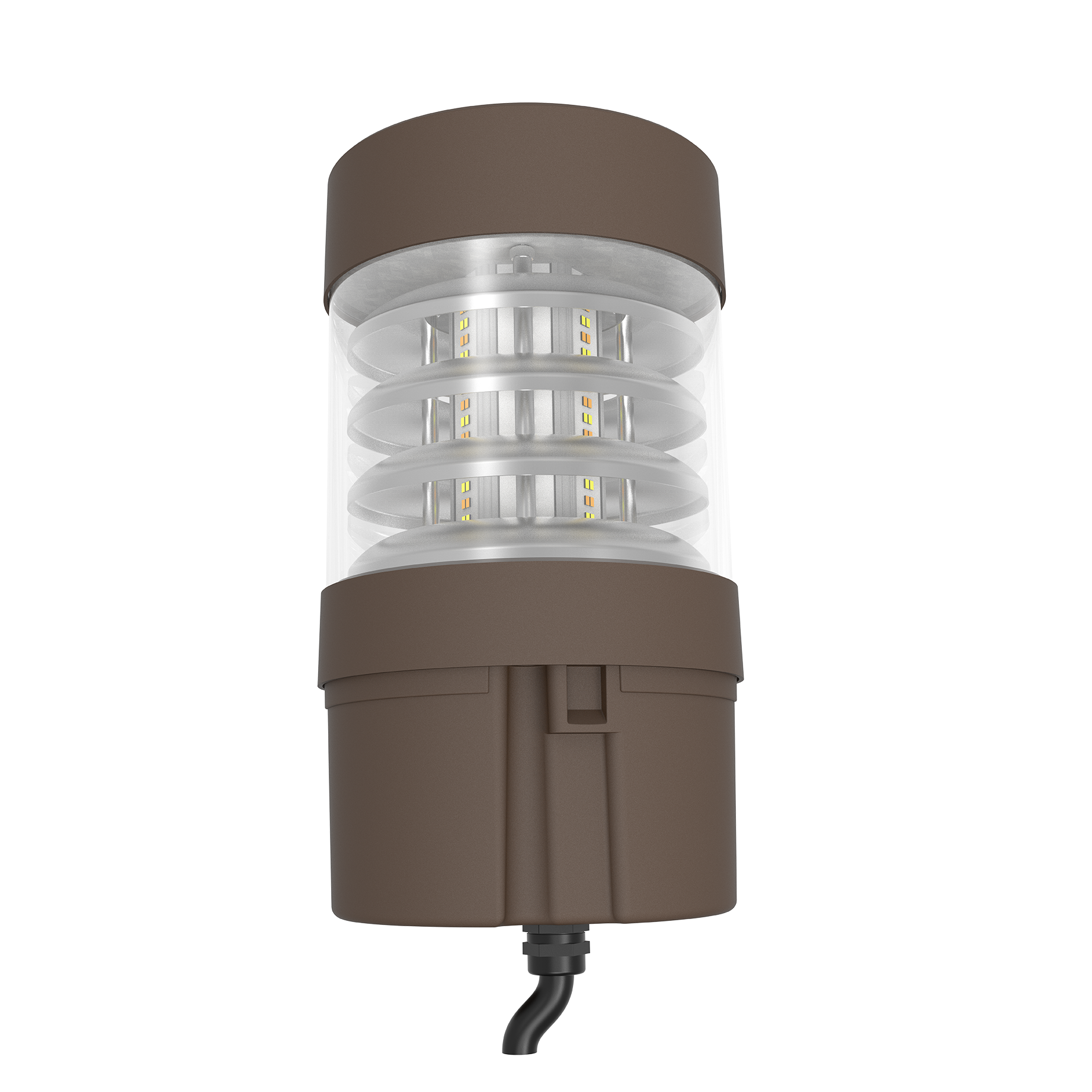 GV Flex Bollard 24 - Louvered Flat Top, Cylindrical - Variable CCT + Power