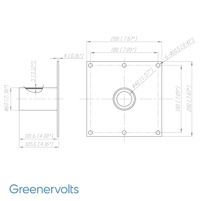GV Large Side Tenon for Wall Mount