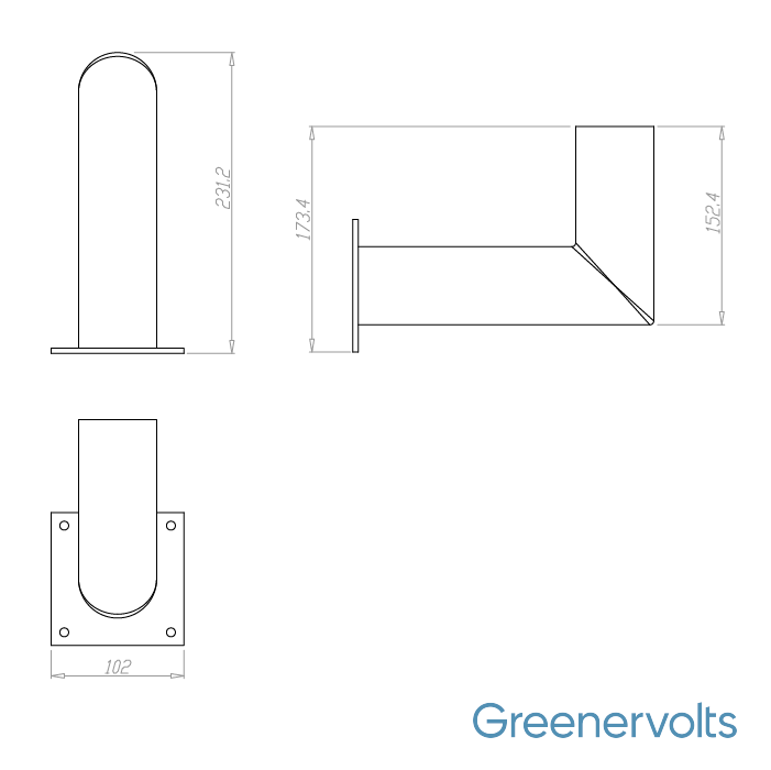 GV Right Angle Bracket for Wall Mount