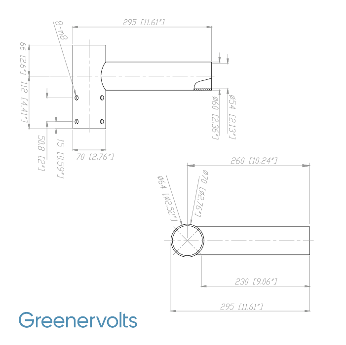 GV Spoke Bracket with 1 Horizontal Arm