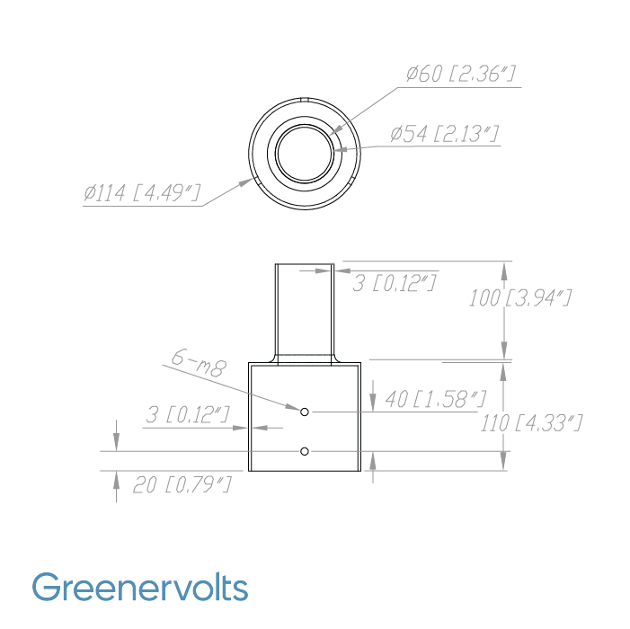 GV Tenon Adapter for 4 in. Round Poles