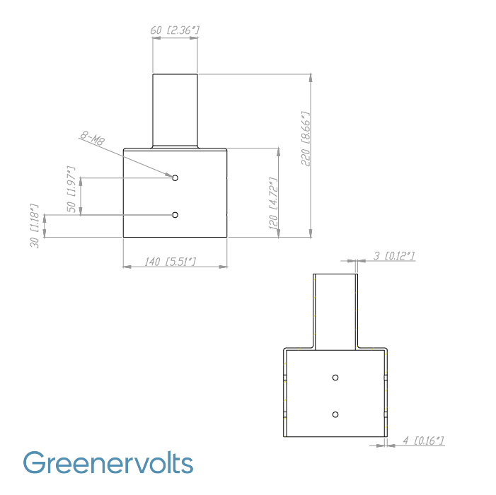 GV Tenon Adapter for 5 in. Round Poles