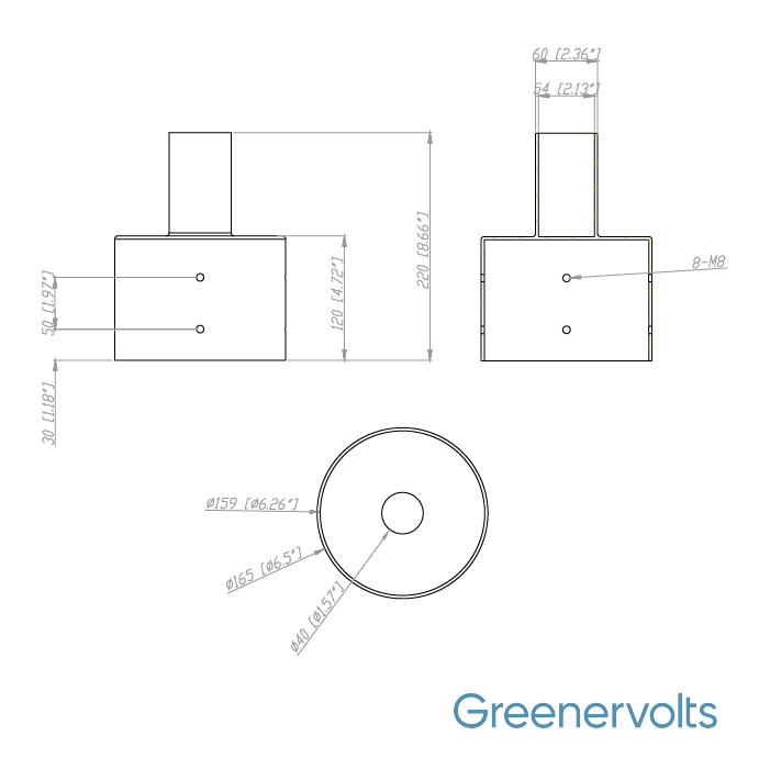 GV Tenon Adapter for 6 in. Round Poles