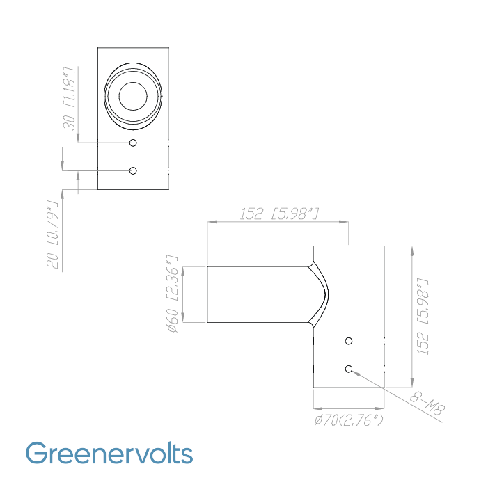 GV Spoke Bracket with 1 Horizontal Arm, Short